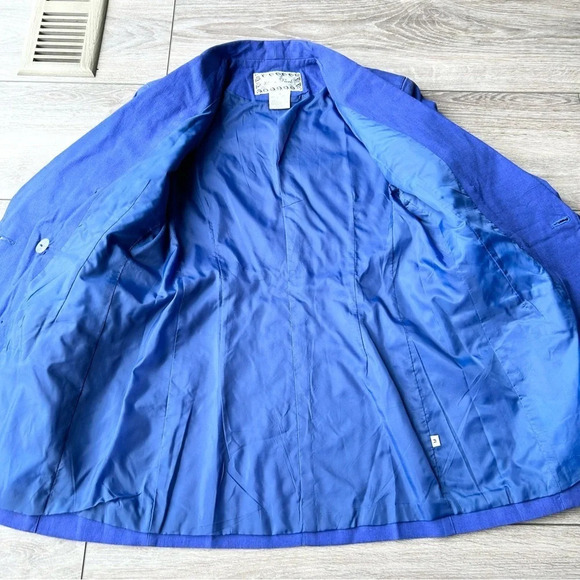 Vintage 81st & Park Linen Blend Blazer  in Royal Blue - Picture 8 of 12